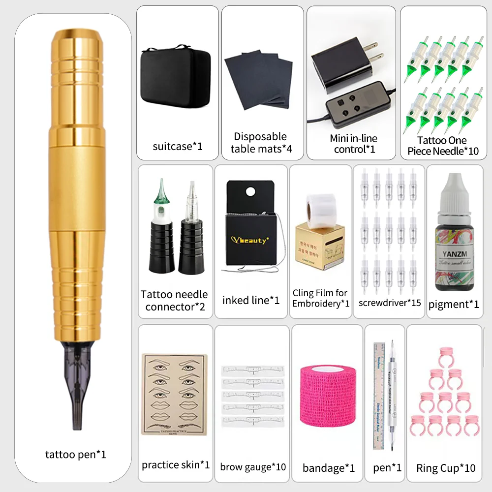 Professional Newest Low Noise Wireless PMU Machine Kit Profession Permanent Makeup Tattoo Machine for Lip Eyebrow Tattoo Art K6