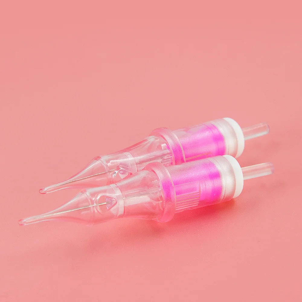 New Tattoo Cartridge Needle Pink Disposable Microblading Eyebrow Pmu Machine Needle Micropigmentation Tattoo Needles Cartridges