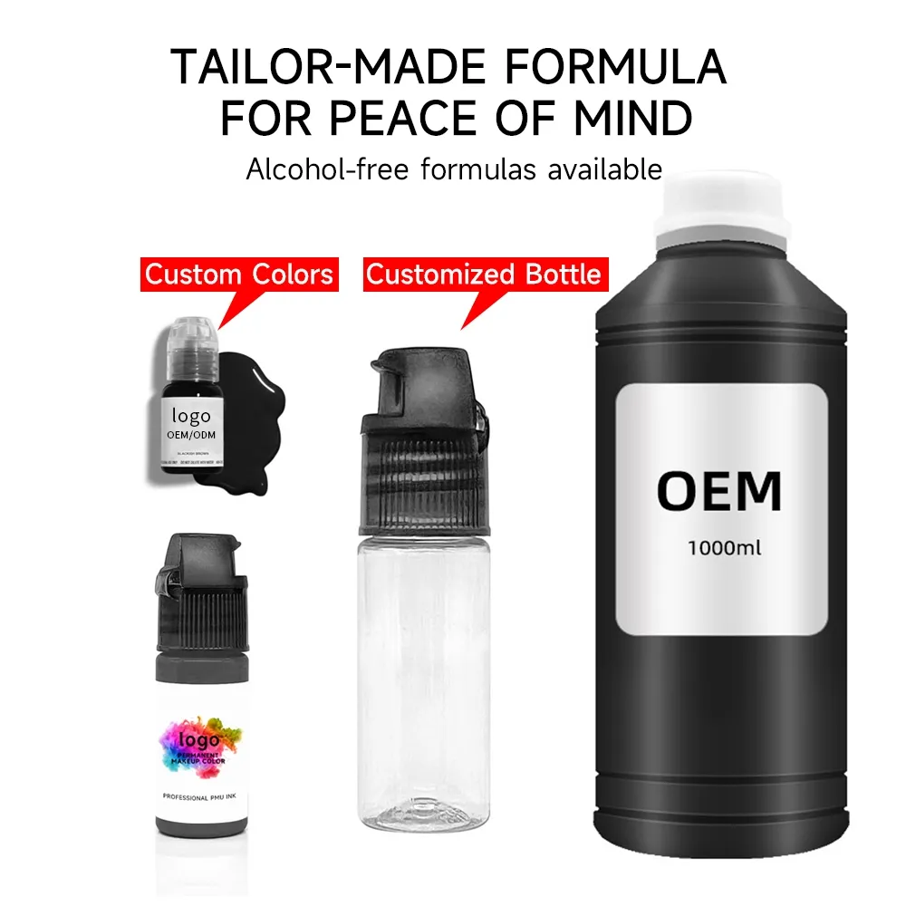 Professional OEM/ODM Customized Tattoo Ink Permanent Makeup Tattoo Pigment Eyebrow Microblading Pigment for Hair Tattoo Studio
